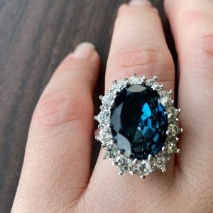Stunning Sapphire Costume Jewelry Ring